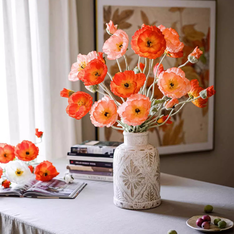 Primrue Poppy Floral Arrangement & Reviews | Wayfair